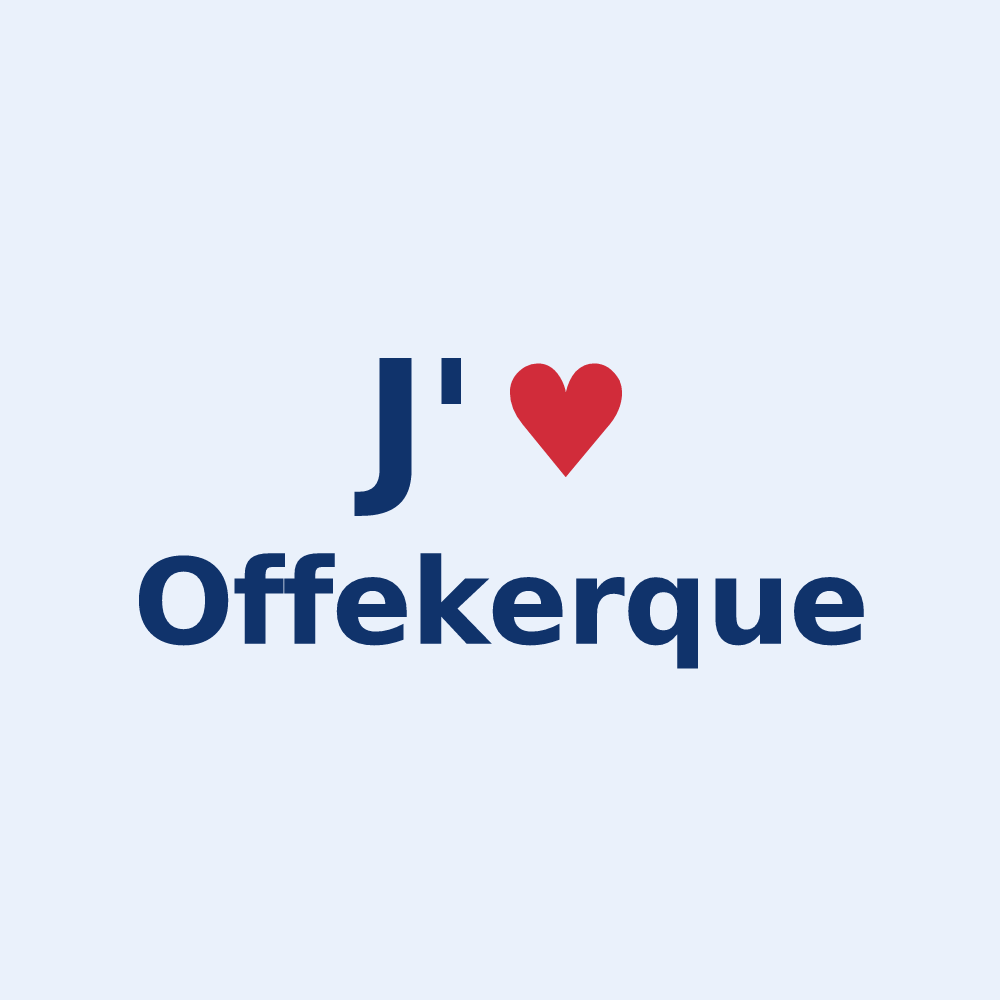 Sticker personnalisé Offekerque — design J'aime Offekerque