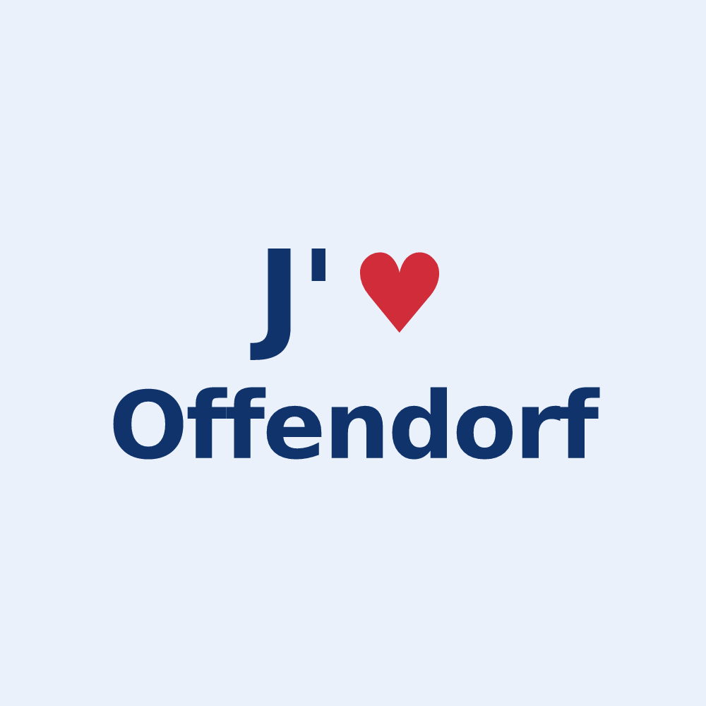 Sticker personnalisé Offendorf — design J'aime Offendorf