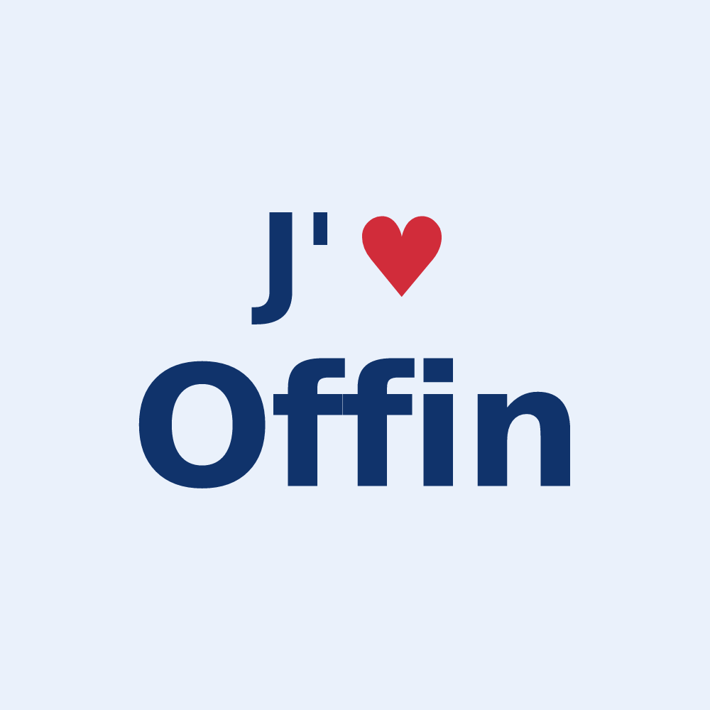 Sticker personnalisé Offin — design J'aime Offin