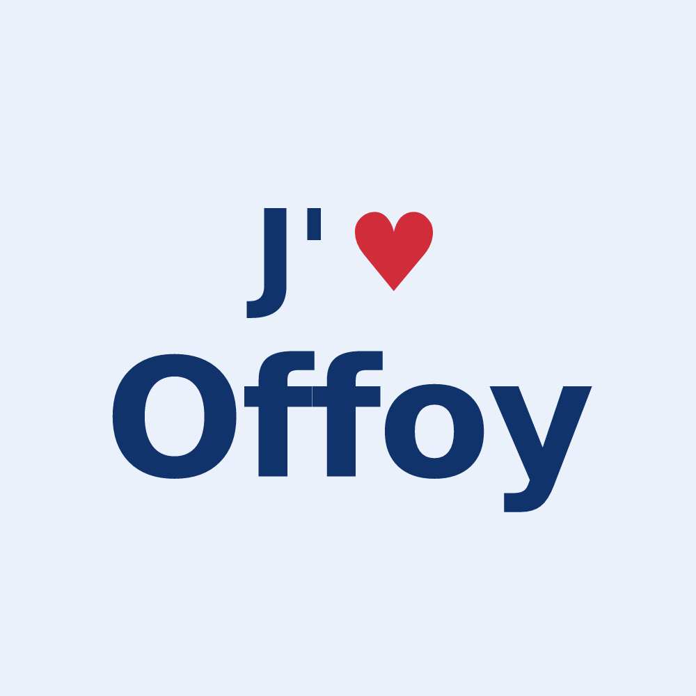 Sticker personnalisé Offoy — design « J'aime Offoy » imprimé sur le sticker