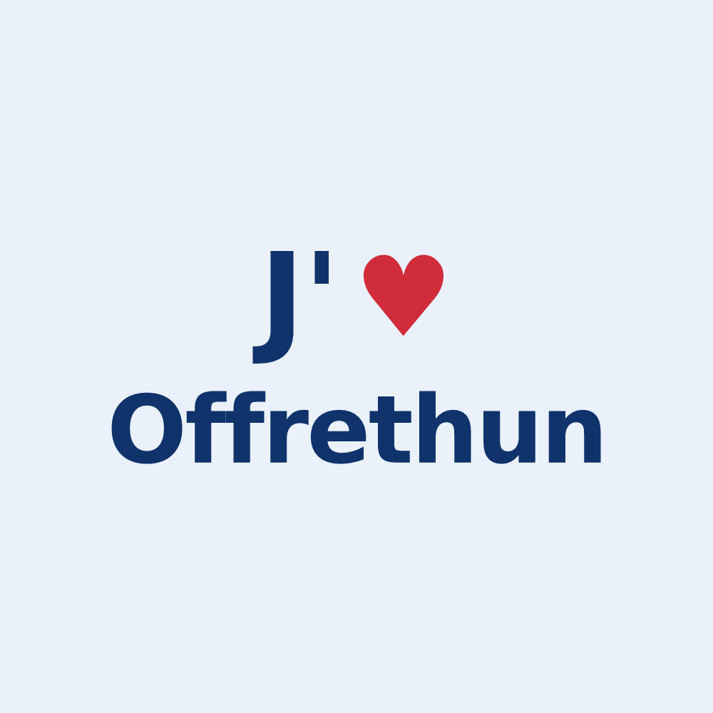 Sticker personnalisé Offrethun — design J'aime Offrethun