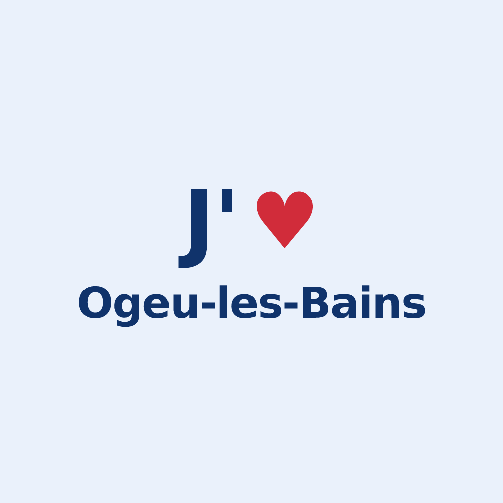 Sticker personnalisé Ogeu-les-Bains — design J'aime Ogeu-les-Bains