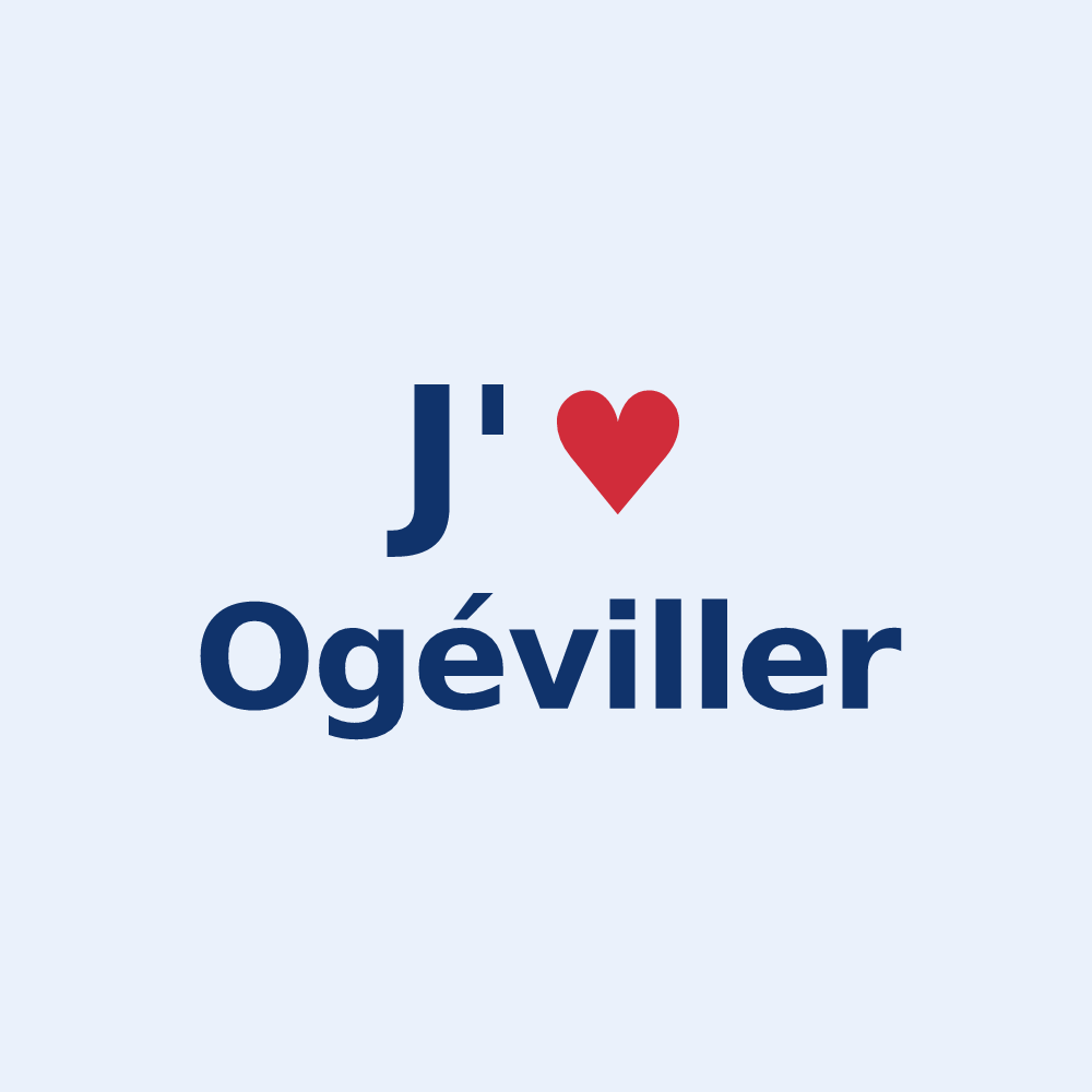 Sticker personnalisé Ogéviller — design J'aime Ogéviller