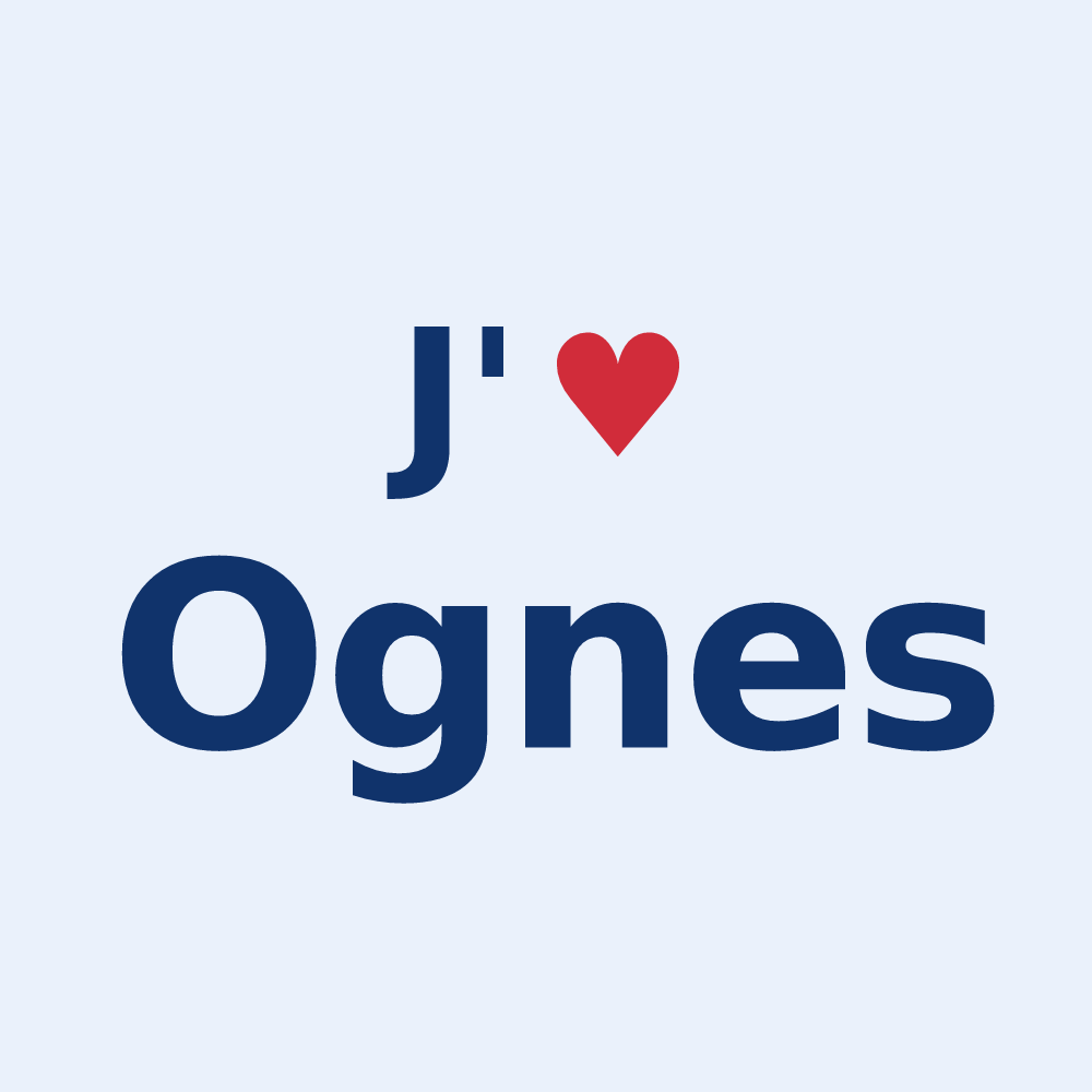 Sticker personnalisé Ognes — design J'aime Ognes