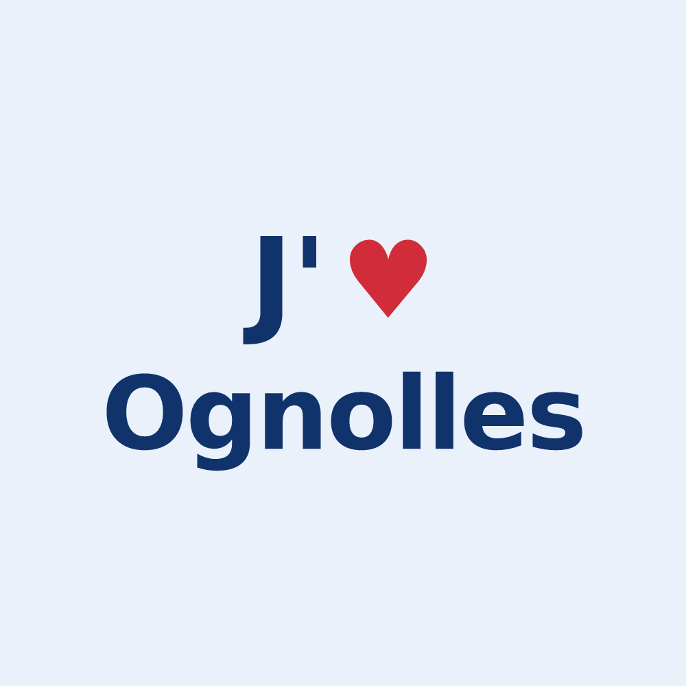 Sticker personnalisé Ognolles — design J'aime Ognolles