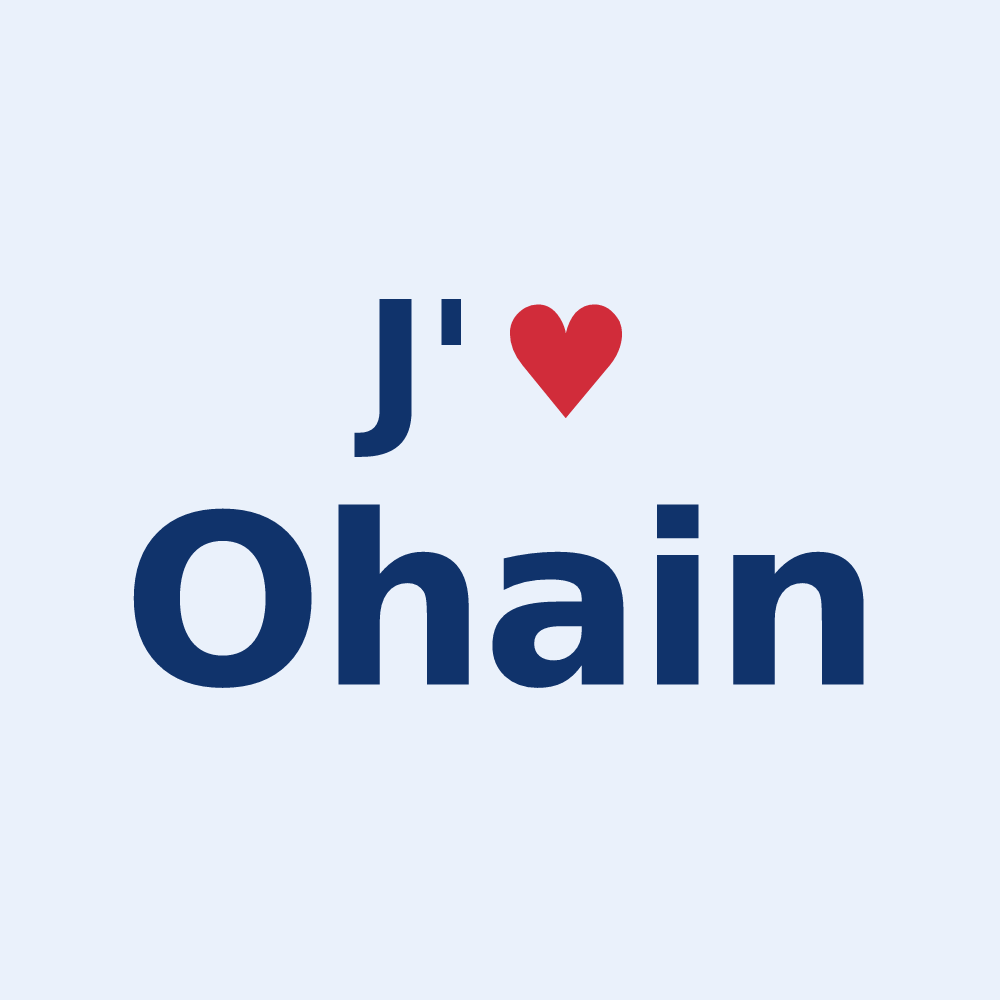 Sticker personnalisé Ohain — design J'aime Ohain