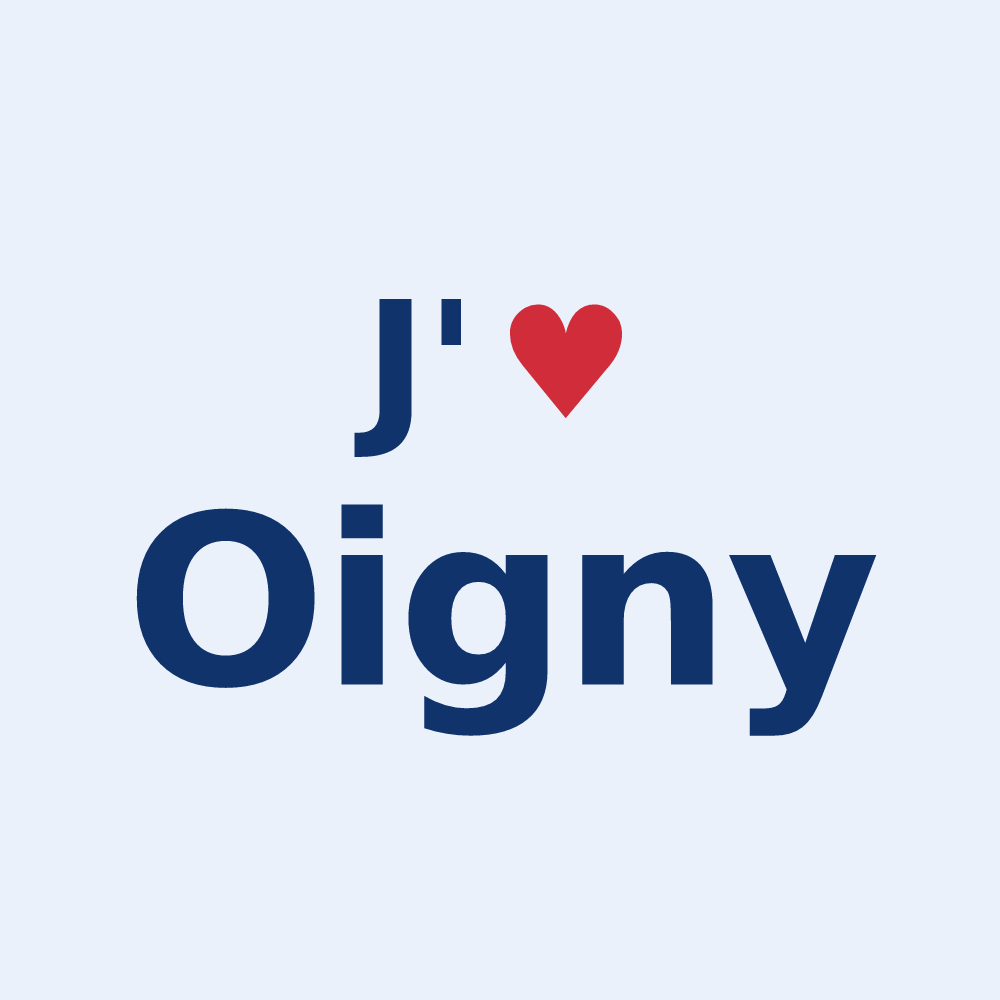Sticker personnalisé Oigny — design J'aime Oigny