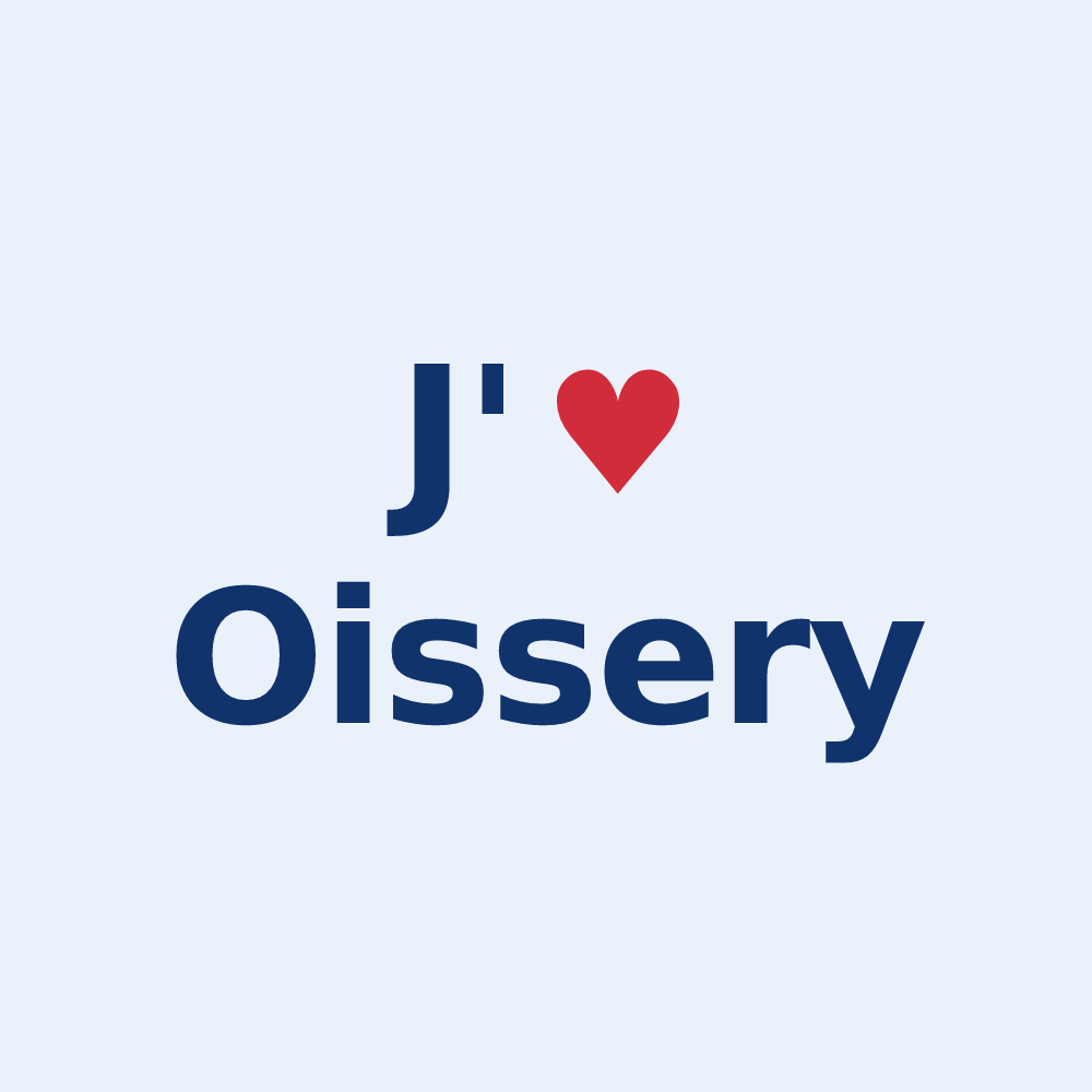 Sticker personnalisé Oissery — design J'aime Oissery