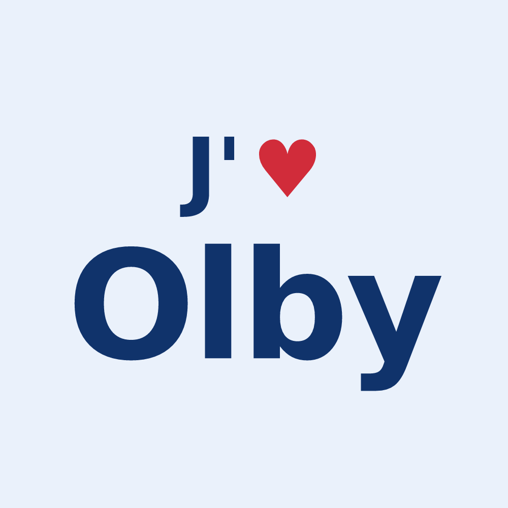 Sticker personnalisé Olby — design J'aime Olby