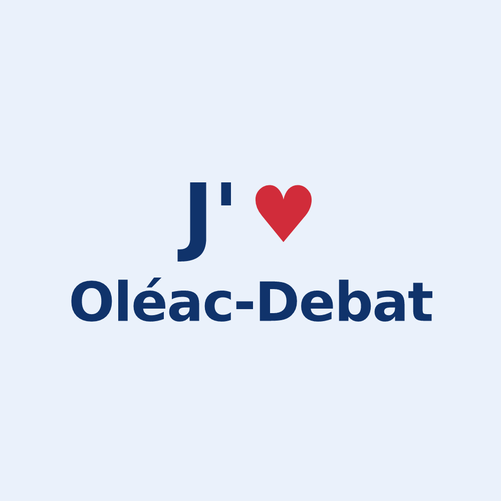 Sticker personnalisé Oléac-Debat — design J'aime Oléac-Debat