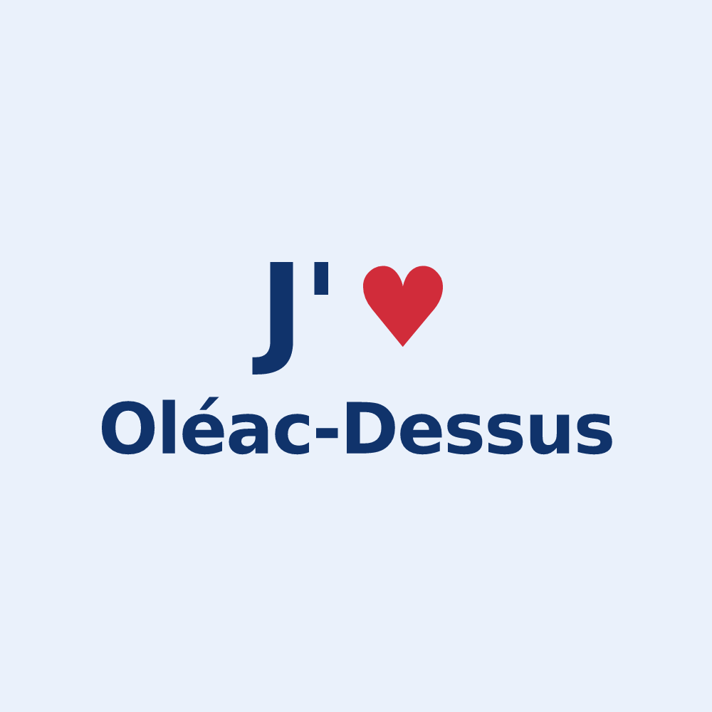 Sticker personnalisé Oléac-Dessus — design J'aime Oléac-Dessus