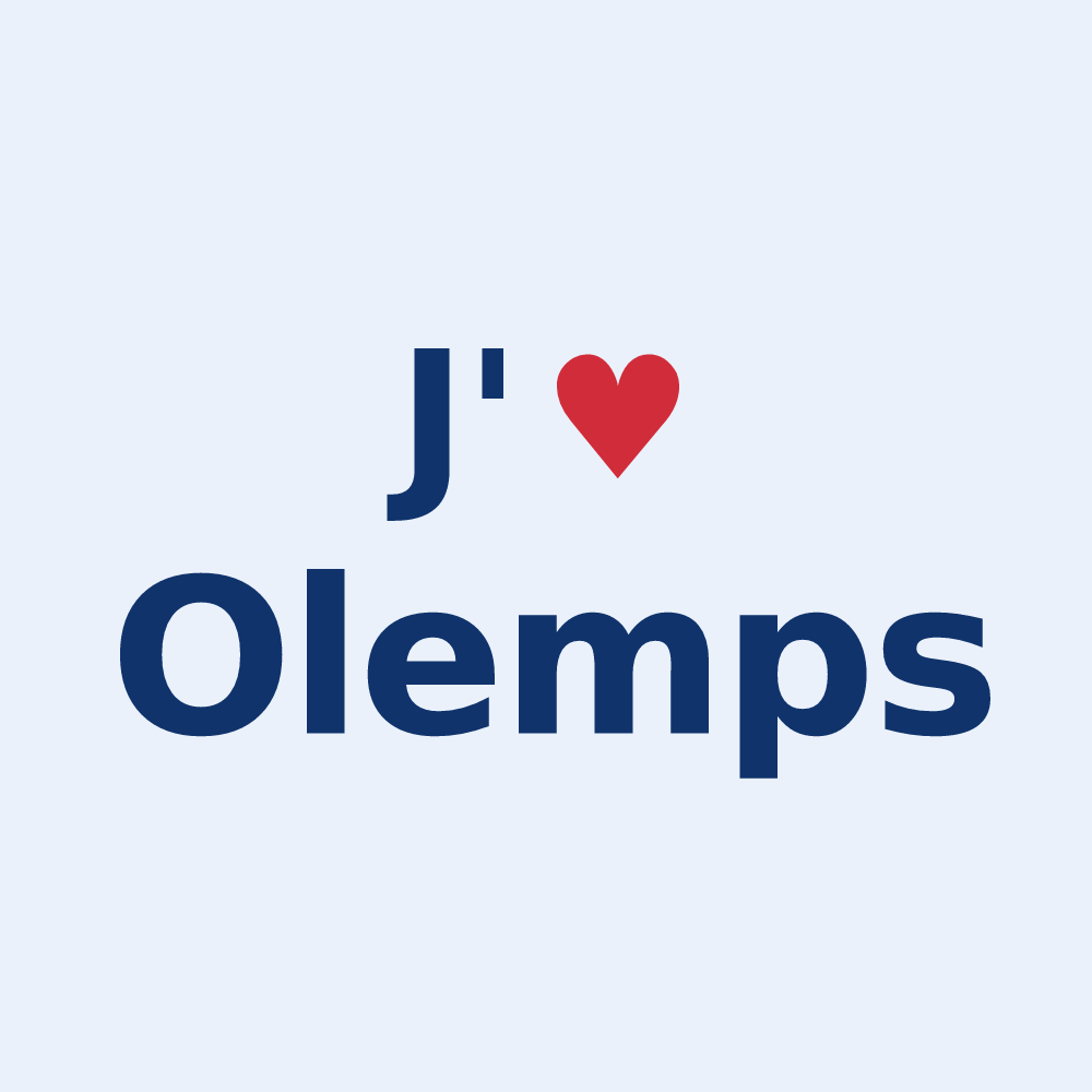 Sticker personnalisé Olemps — design « J'aime Olemps » imprimé sur le sticker
