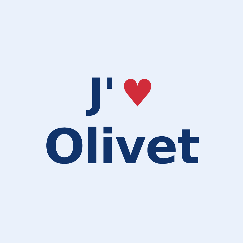 Sticker personnalisé Olivet — design J'aime Olivet