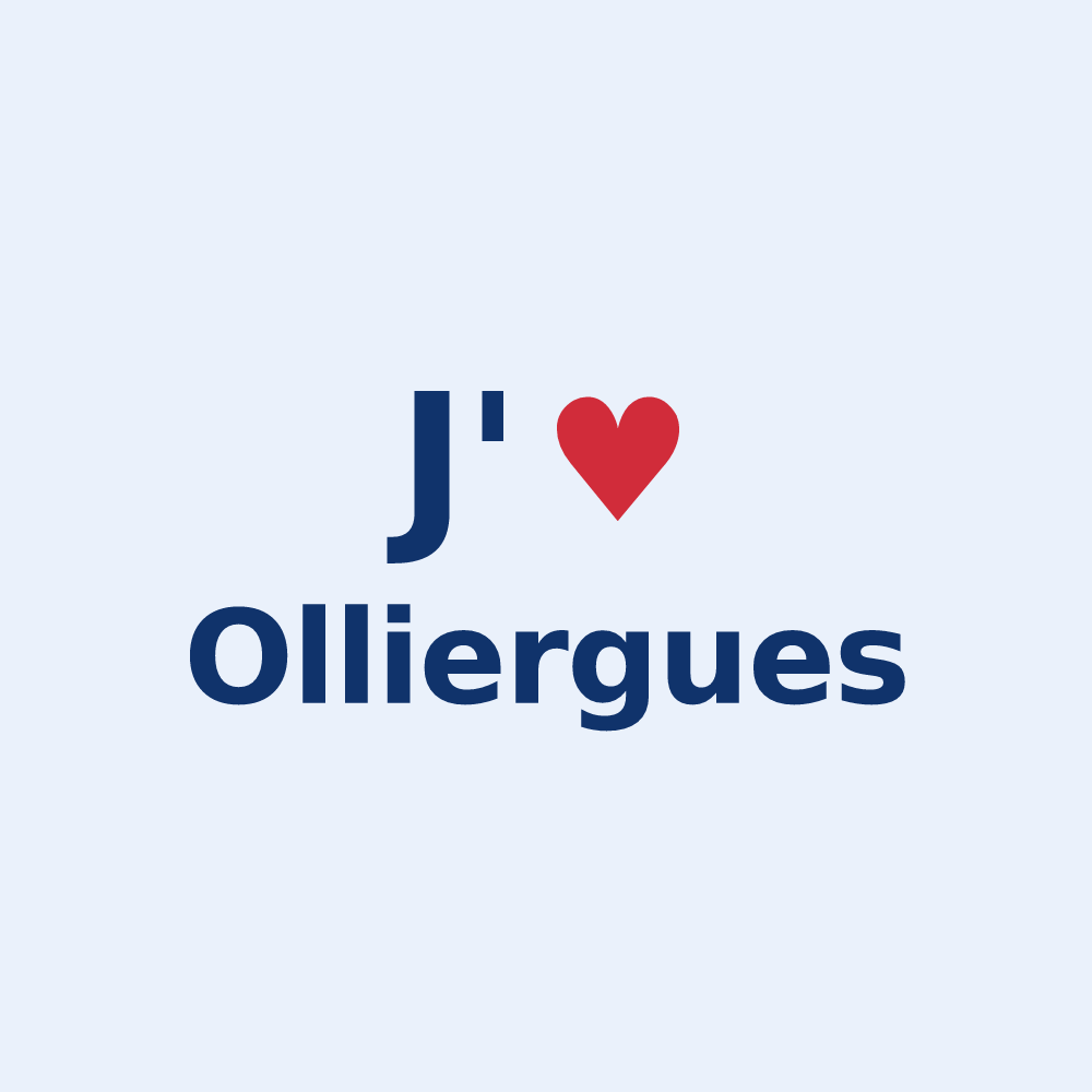Sticker personnalisé Olliergues — design J'aime Olliergues