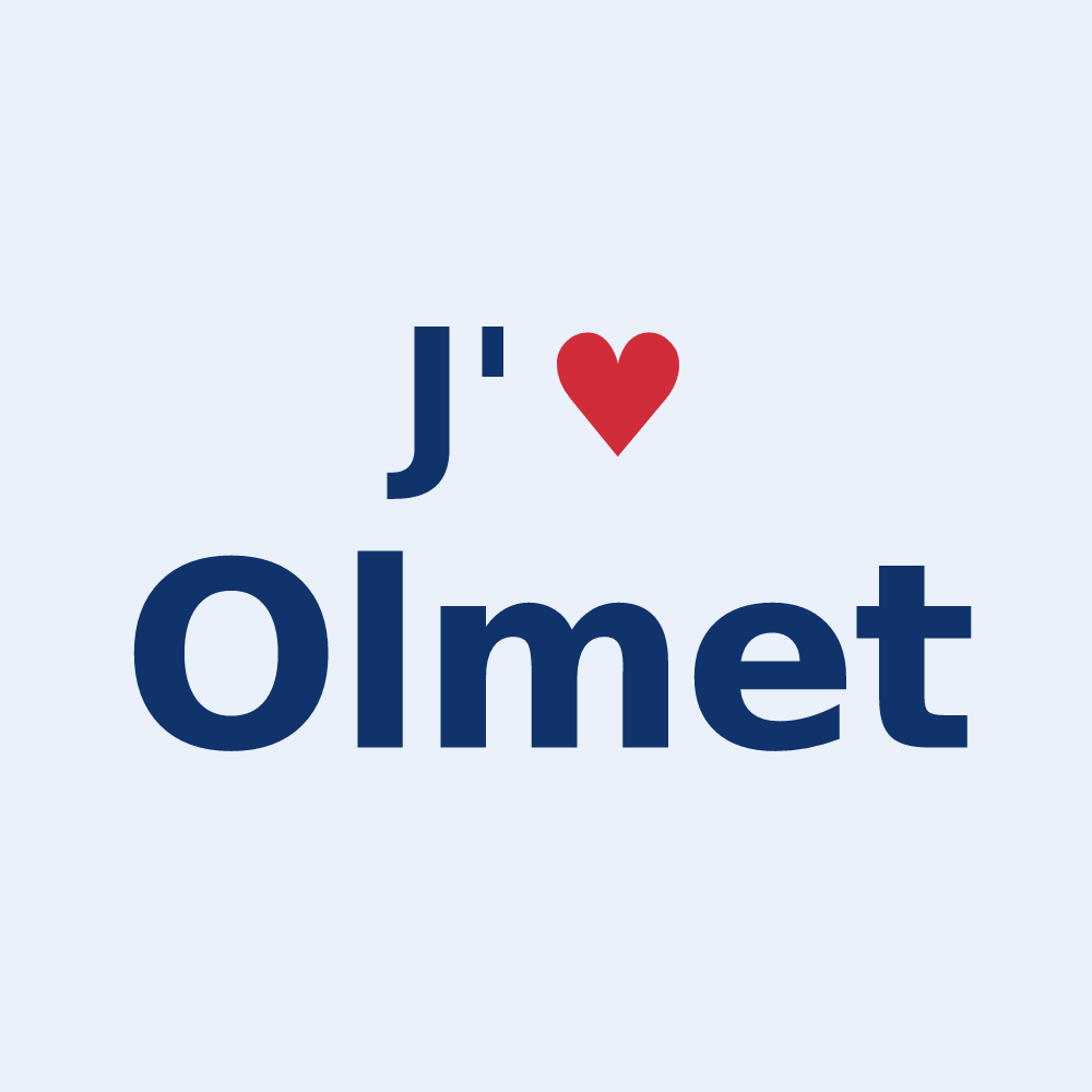 Sticker personnalisé Olmet — design J'aime Olmet