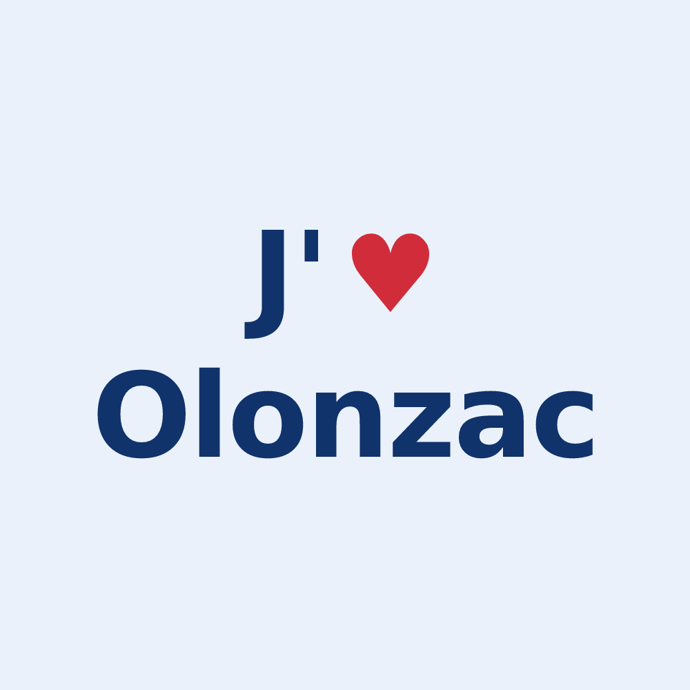 Sticker personnalisé Olonzac — design J'aime Olonzac