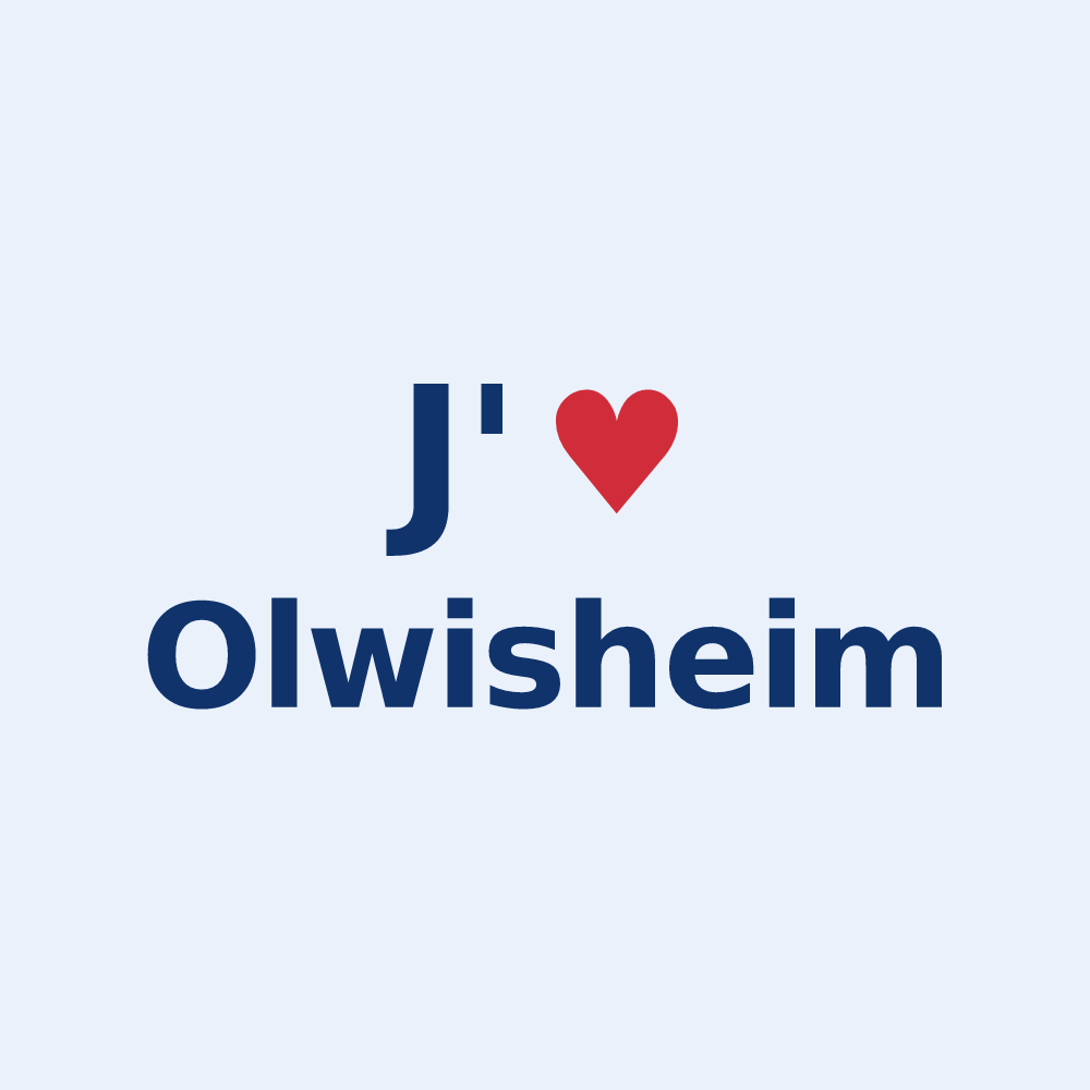 Sticker personnalisé Olwisheim — design J'aime Olwisheim
