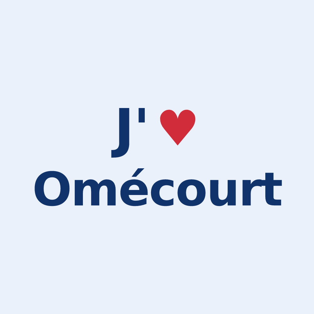 Sticker personnalisé Omécourt — design J'aime Omécourt