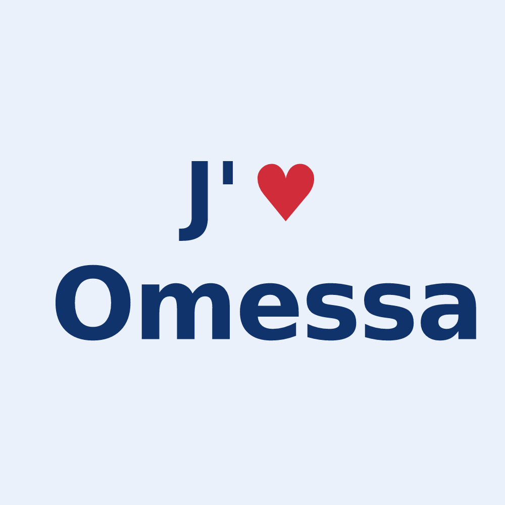 Sticker personnalisé Omessa — design J'aime Omessa