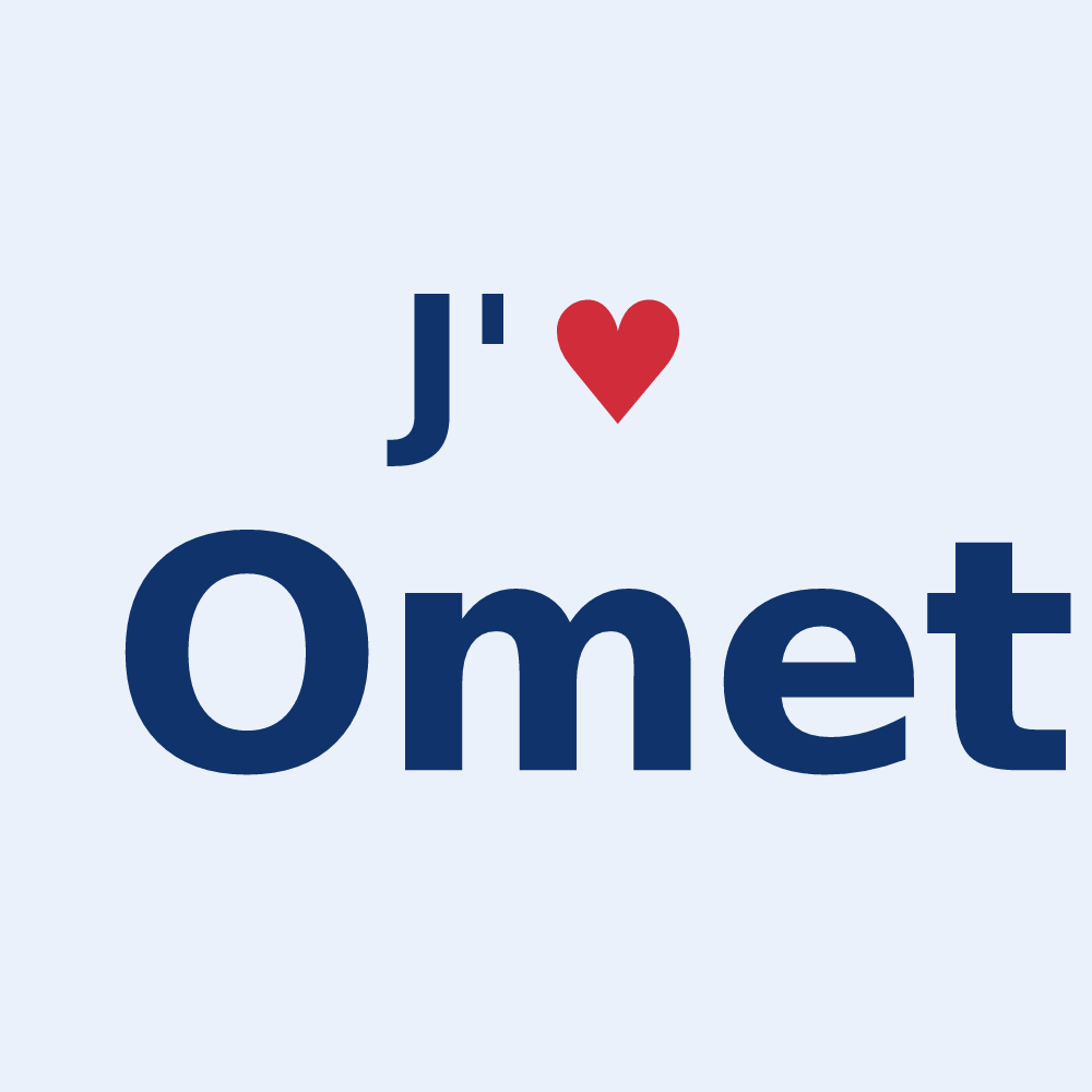 Sticker personnalisé Omet — design J'aime Omet