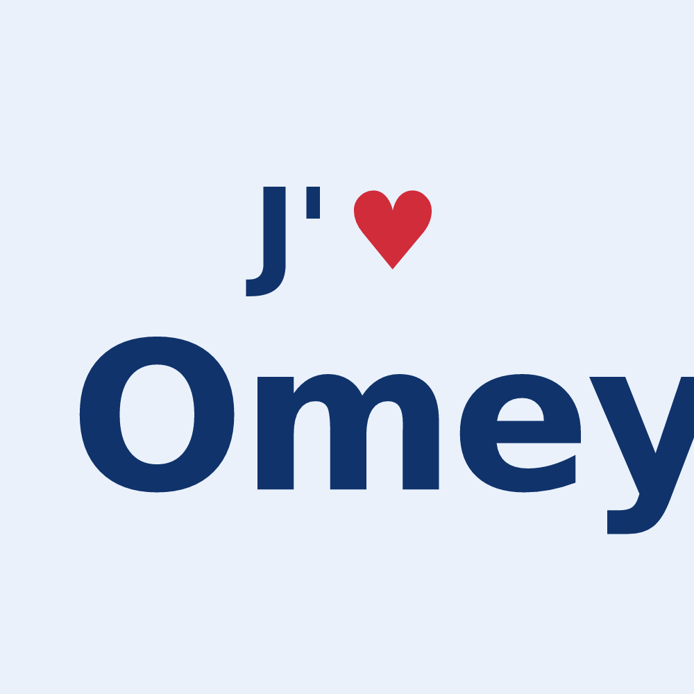 Sticker personnalisé Omey — design J'aime Omey