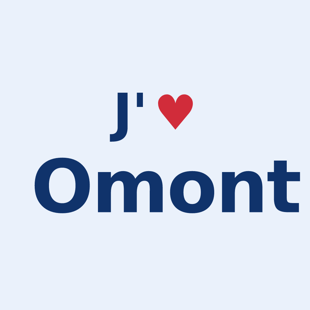 Sticker personnalisé Omont — design J'aime Omont