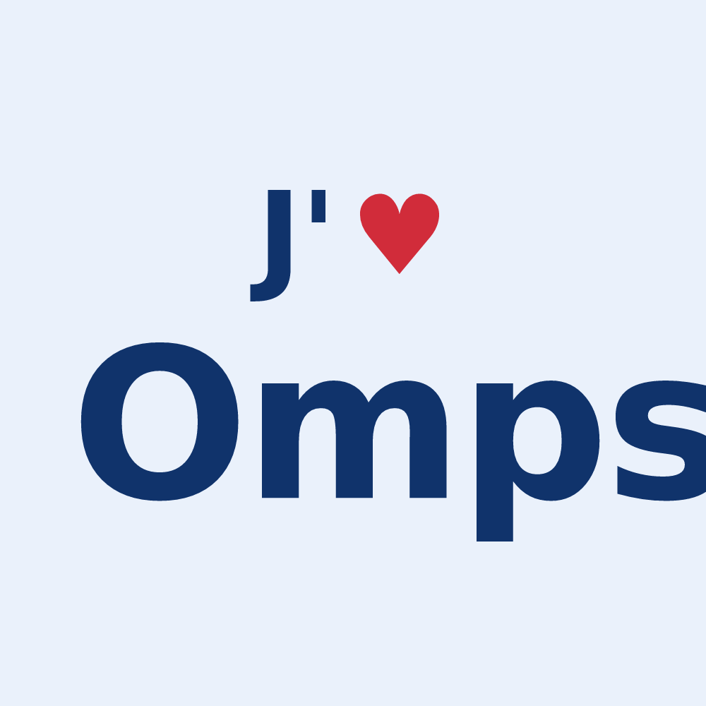 Sticker personnalisé Omps — design « J'aime Omps » imprimé sur le sticker