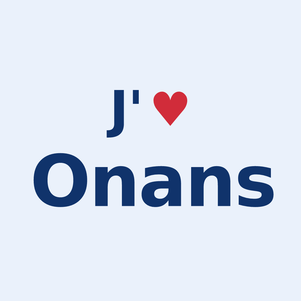 Sticker personnalisé Onans — design J'aime Onans