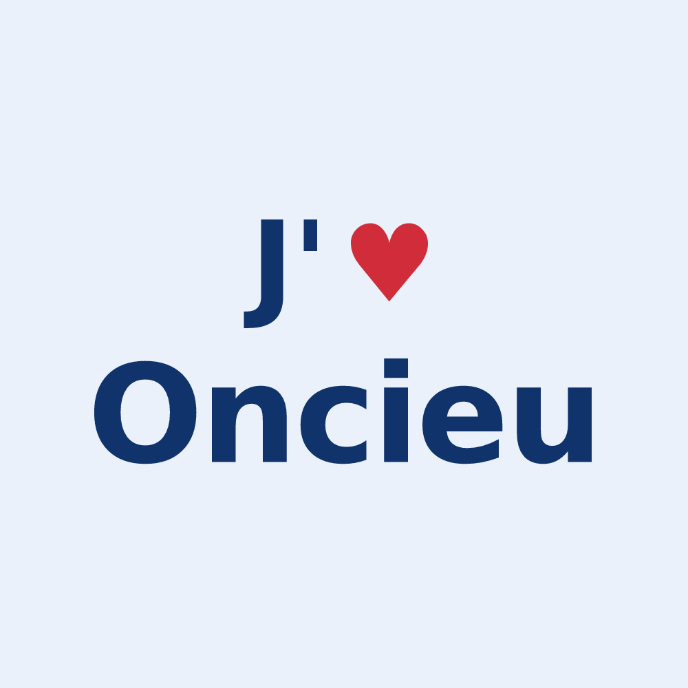 Sticker personnalisé Oncieu — design J'aime Oncieu