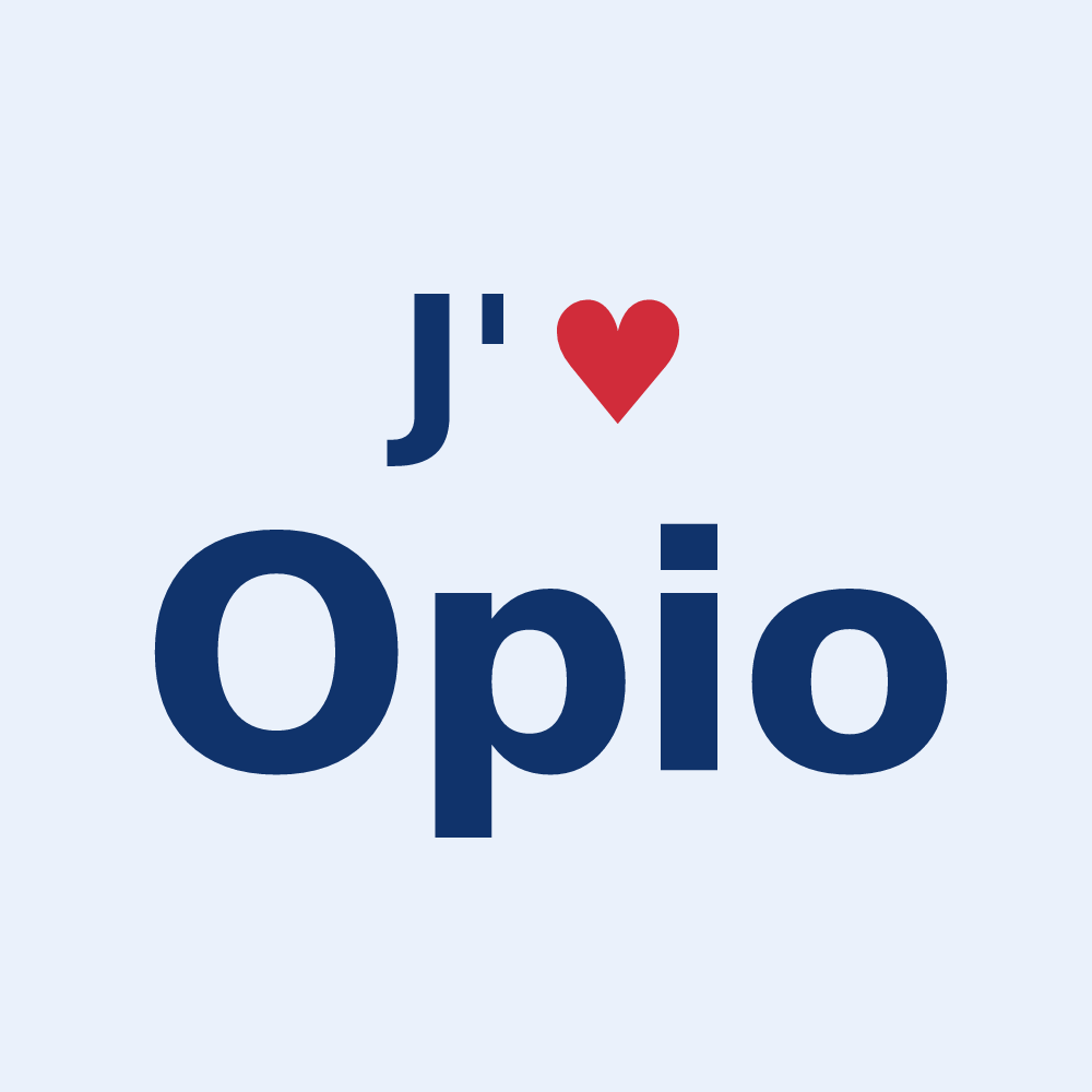 Sticker personnalisé Opio — design J'aime Opio