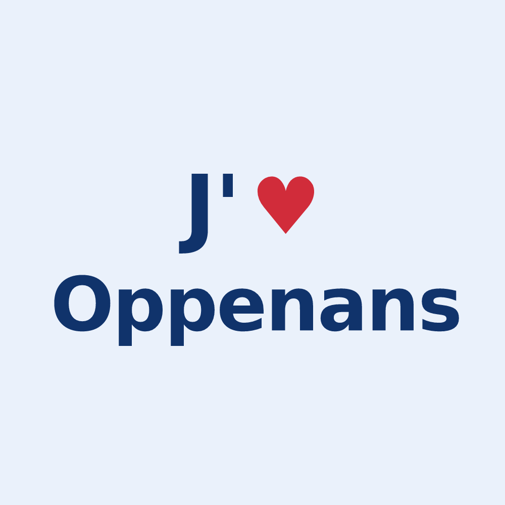 Sticker personnalisé Oppenans — design J'aime Oppenans