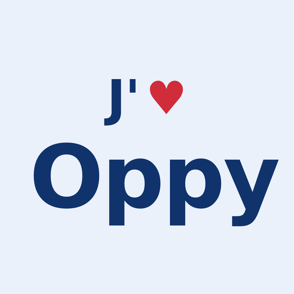 Sticker personnalisé Oppy — design J'aime Oppy