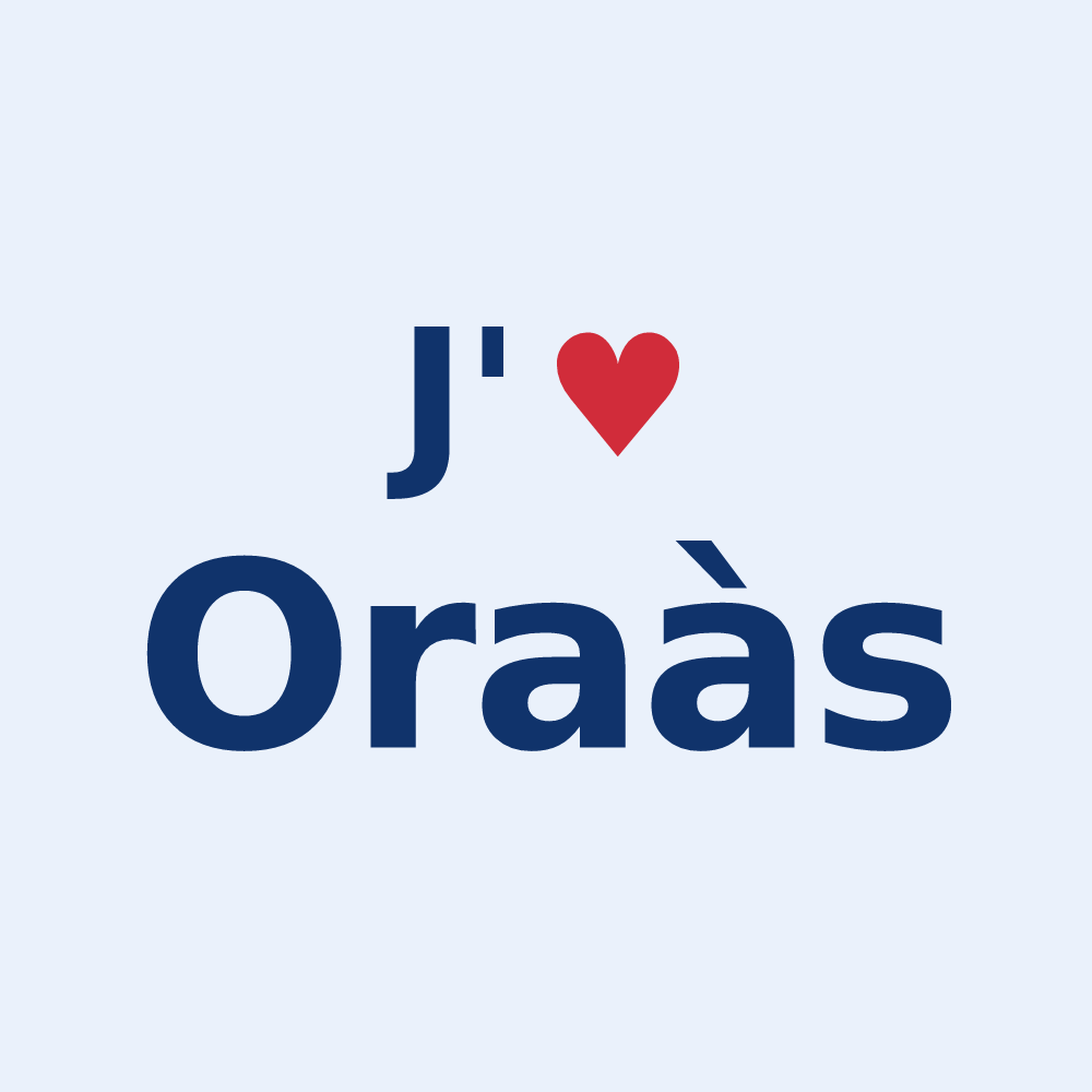 Sticker personnalisé Oraàs — design J'aime Oraàs