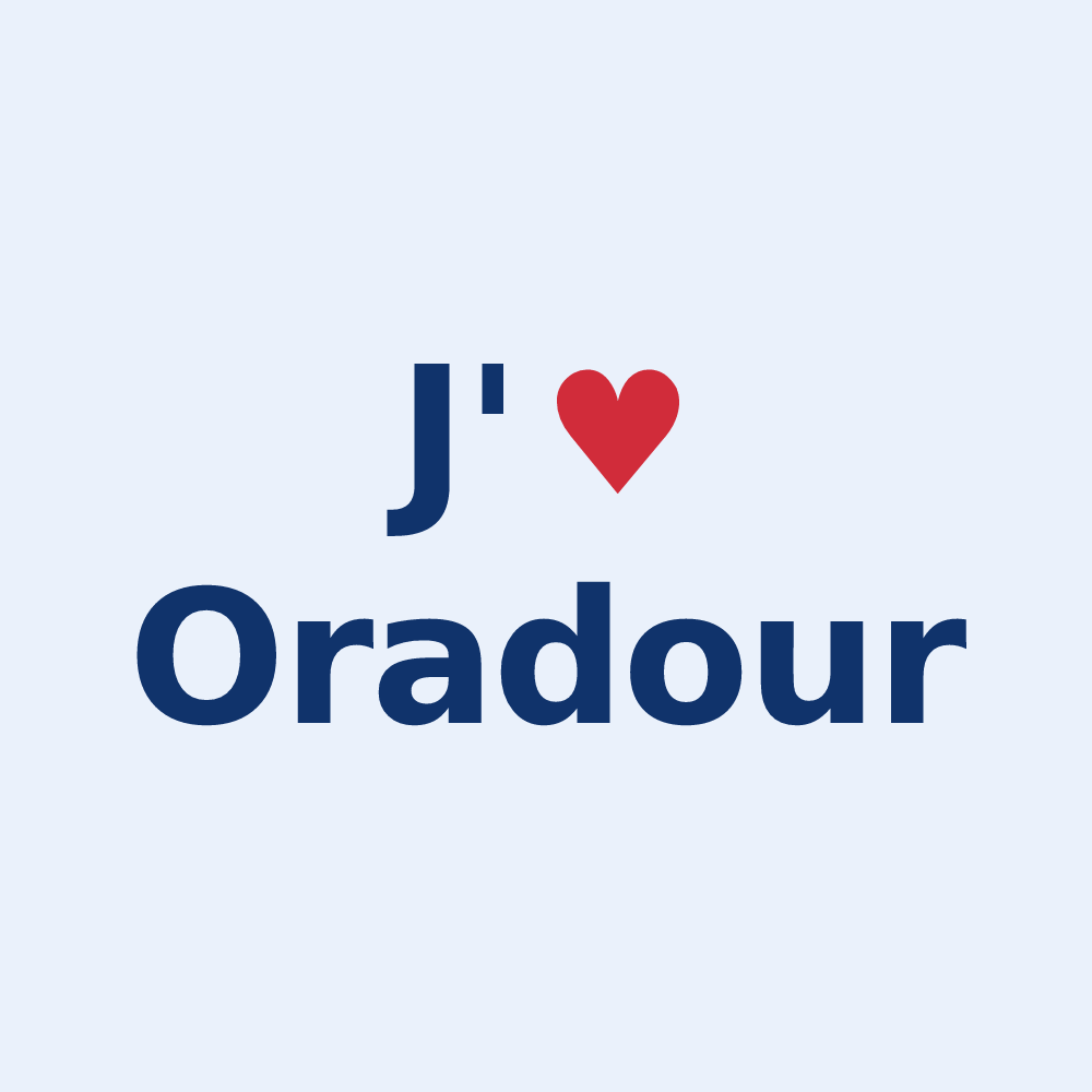 Sticker personnalisé Oradour — design J'aime Oradour