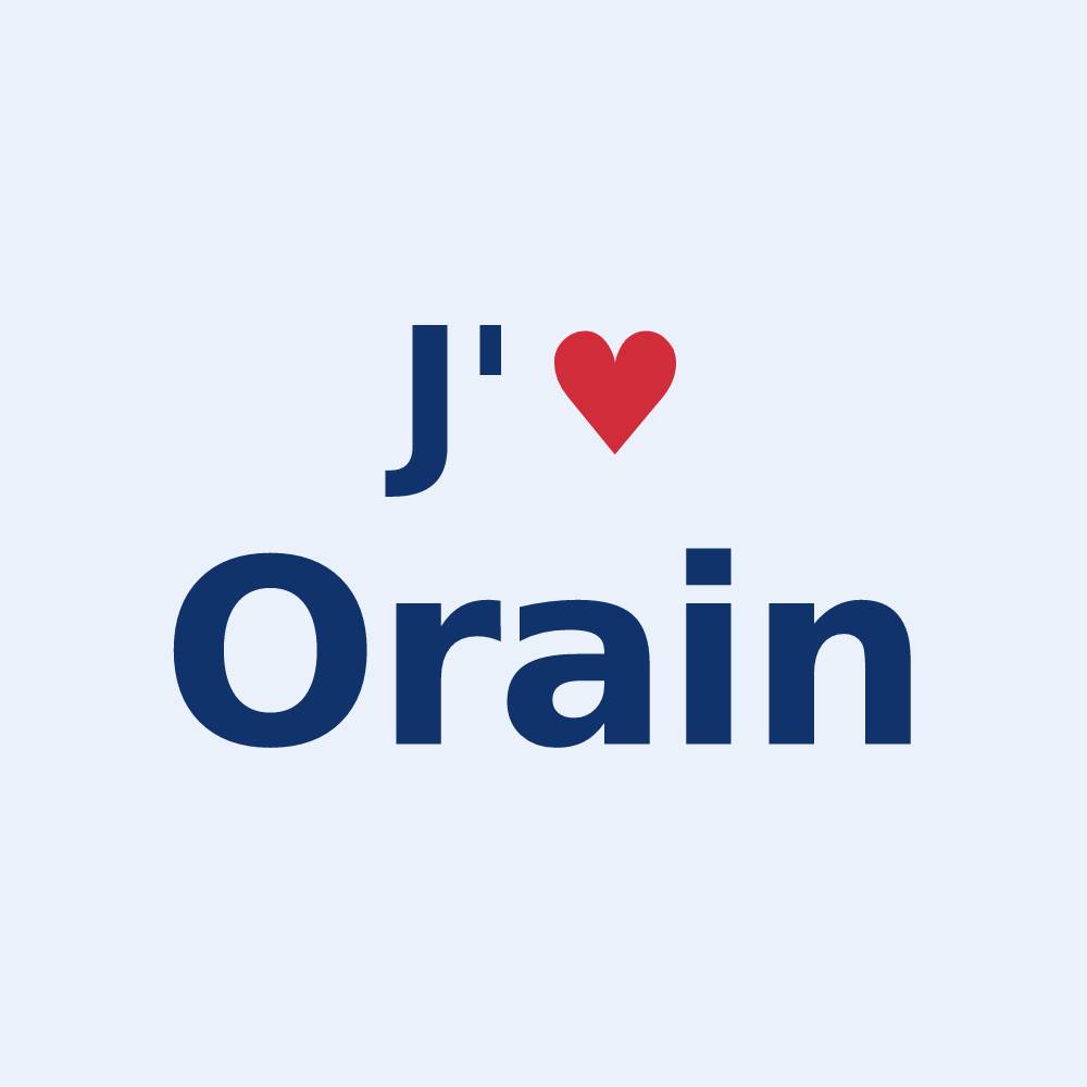 Sticker personnalisé Orain — design « J'aime Orain » imprimé sur le sticker