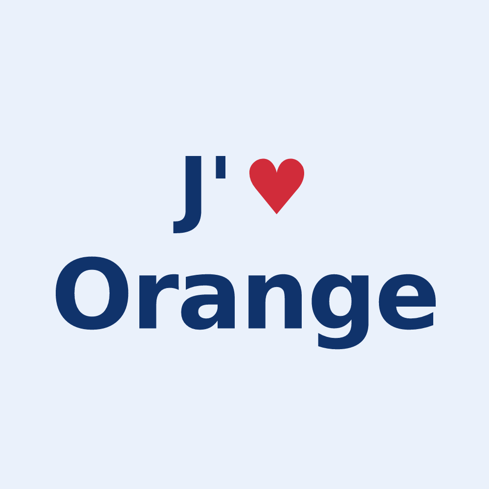 Sticker personnalisé Orange — design J'aime Orange