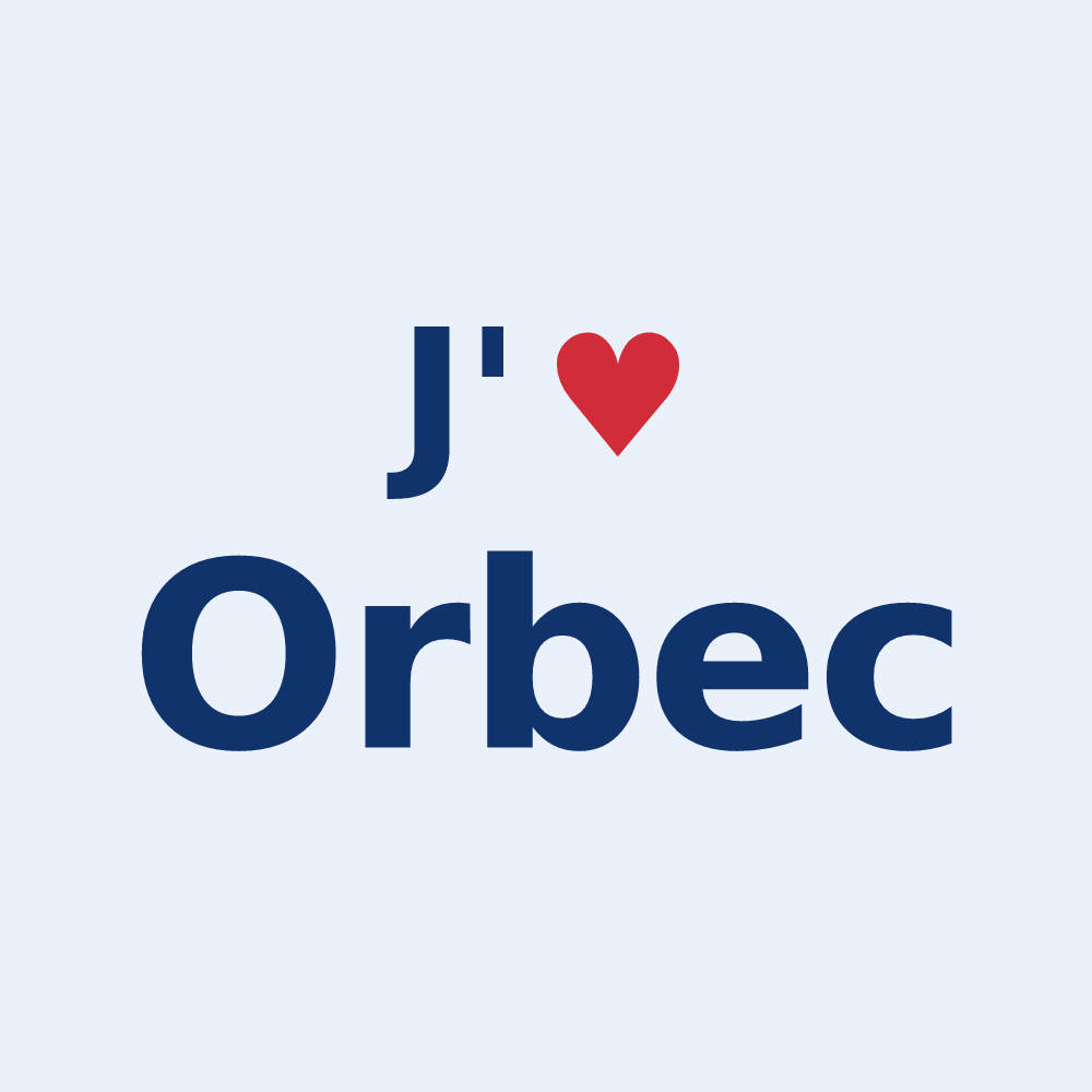 Sticker personnalisé Orbec — design J'aime Orbec