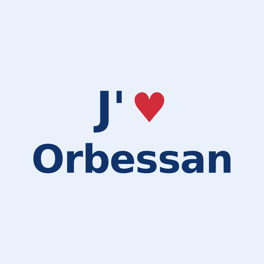 Sticker personnalisé Orbessan — design J'aime Orbessan