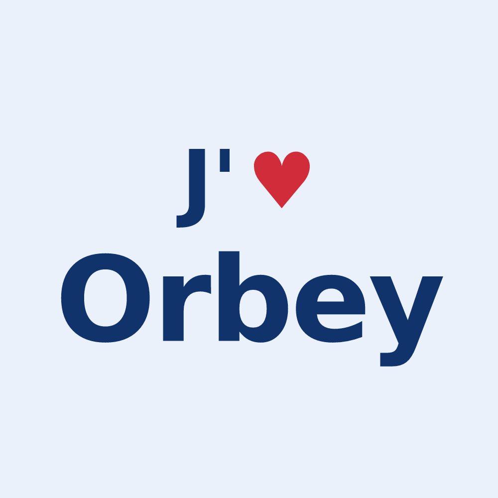 Sticker personnalisé Orbey — design J'aime Orbey