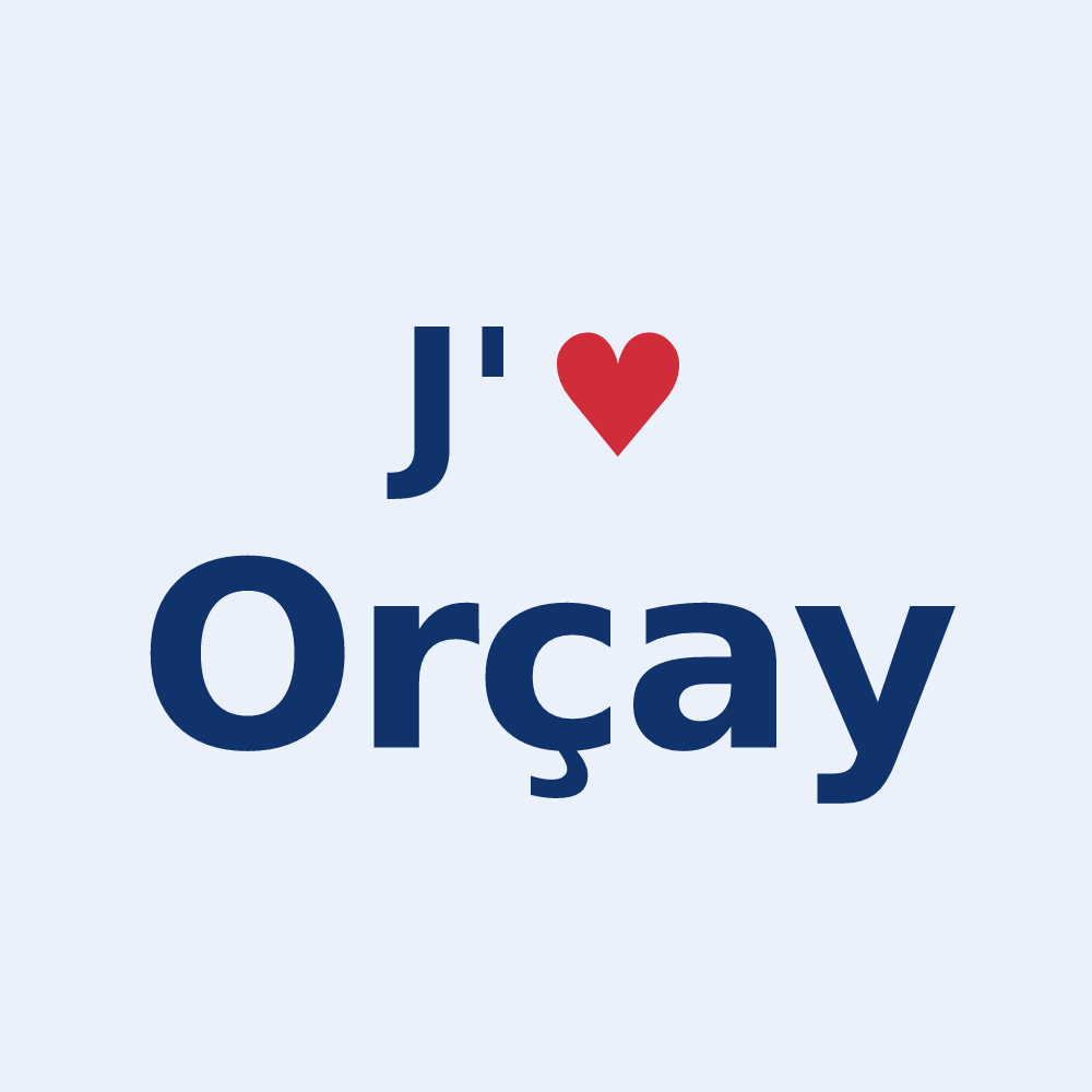 Sticker personnalisé Orçay — design J'aime Orçay