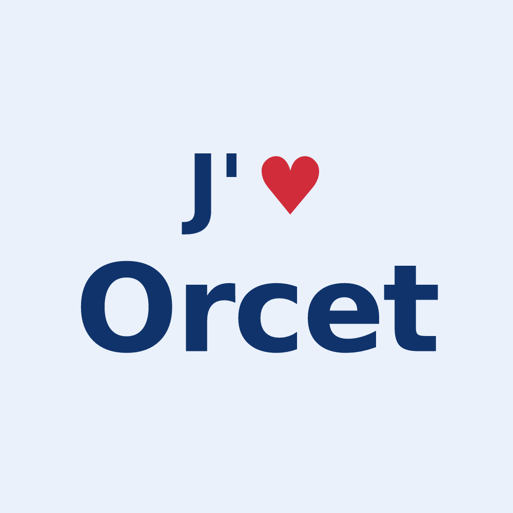 Sticker personnalisé Orcet — design J'aime Orcet