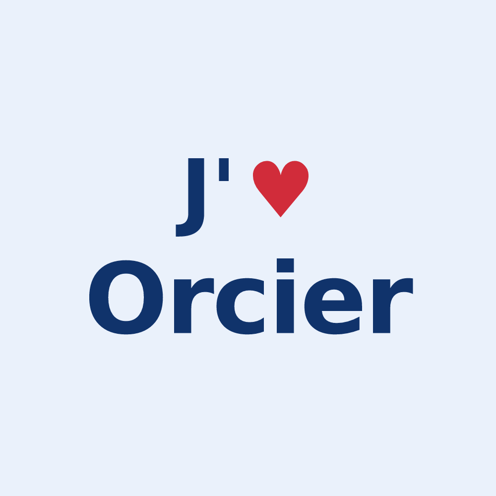Sticker personnalisé Orcier — design J'aime Orcier