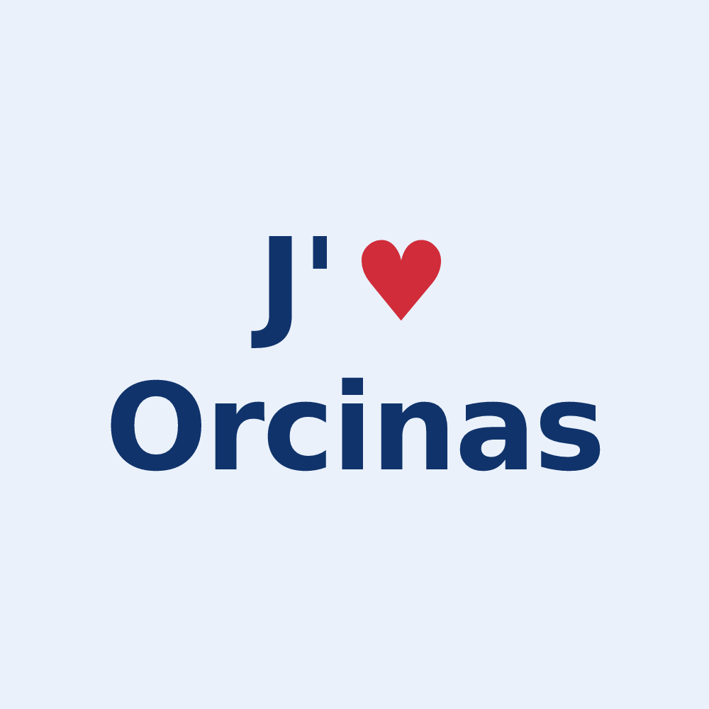 Sticker personnalisé Orcinas — design J'aime Orcinas