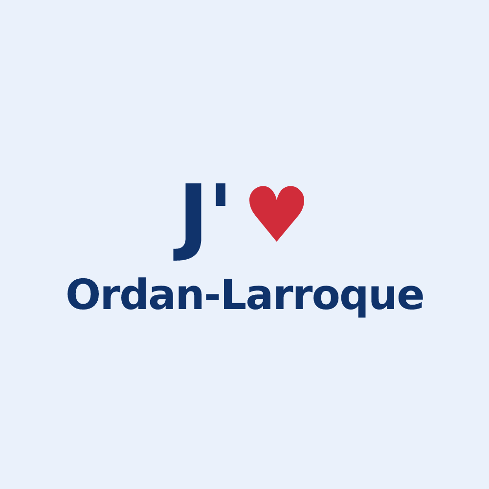 Sticker personnalisé Ordan-Larroque — design J'aime Ordan-Larroque