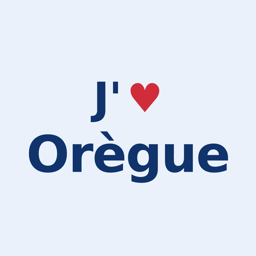 Sticker personnalisé Orègue — design J'aime Orègue