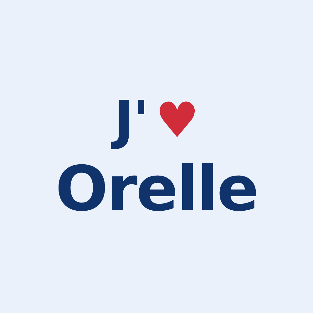 Sticker personnalisé Orelle — design J'aime Orelle