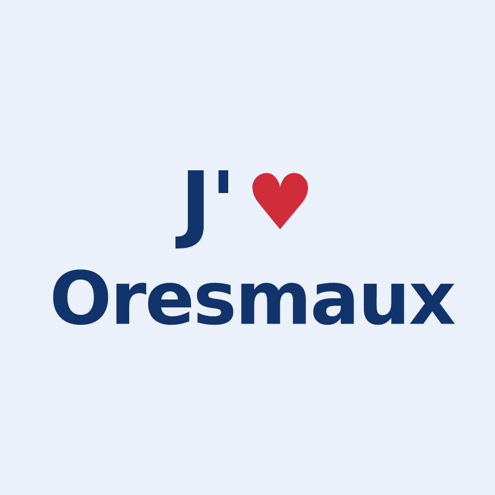 Sticker personnalisé Oresmaux — design J'aime Oresmaux