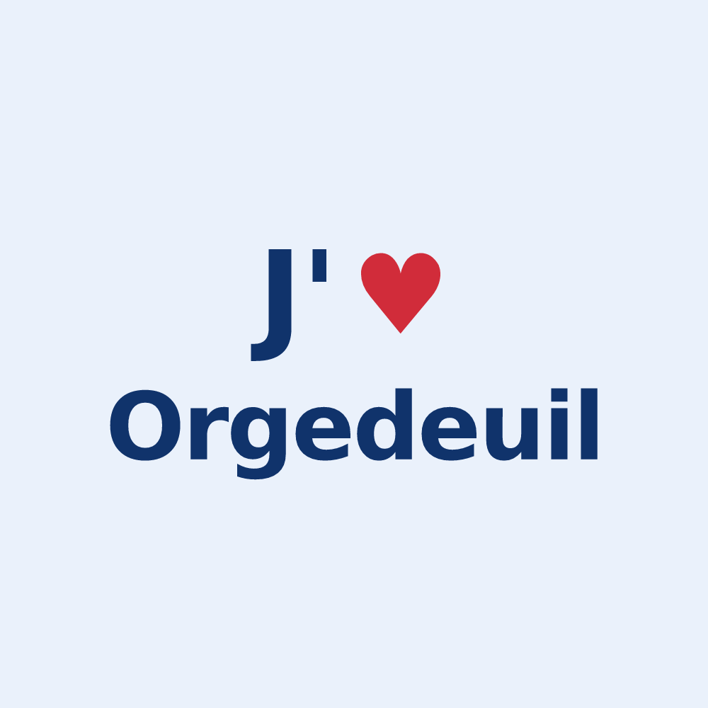 Sticker personnalisé Orgedeuil — design J'aime Orgedeuil