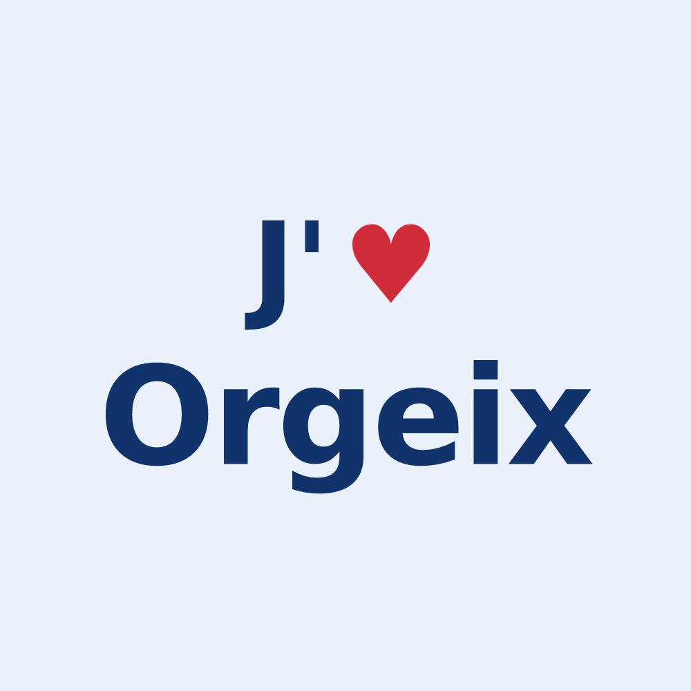 Sticker personnalisé Orgeix — design J'aime Orgeix