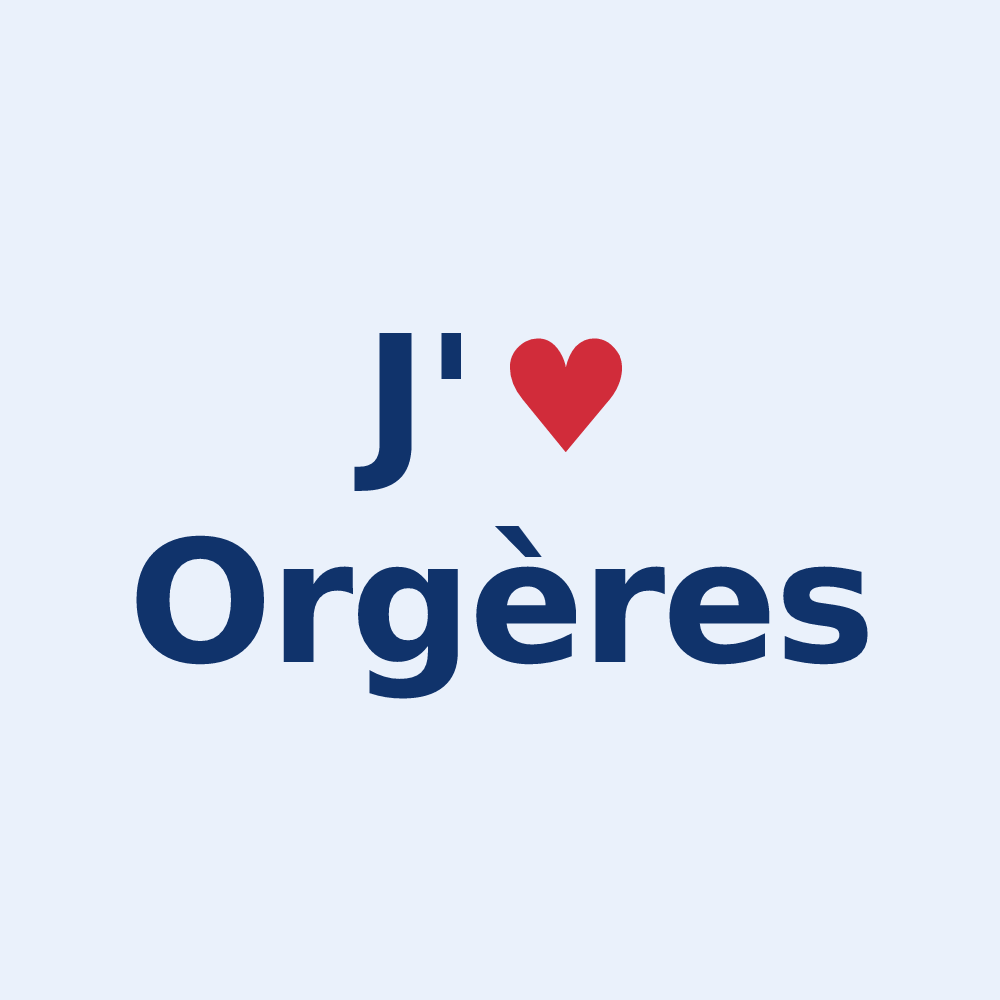 Sticker personnalisé Orgères — design J'aime Orgères